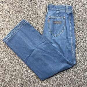 Vintage Levi's Women's 26x28 Orange Tab Jeans High Rise Wide Leg Embroidered